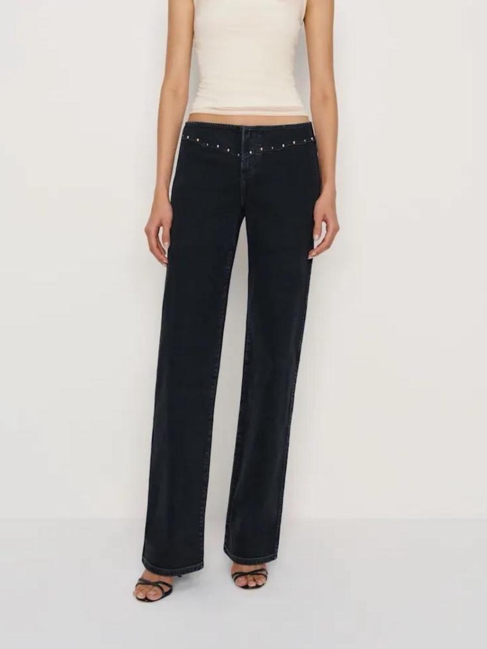 Reformation Rayla Super Stretch Low Rise Straight Jeans Black Women's Jeans 29
